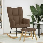 vidaXL Chaise à bascule avec repose-pied Marron Tissu