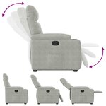 vidaXL Fauteuil inclinable gris clair tissu microfibre