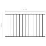 vidaXL Panneau de clôture Acier enduit de poudre 1 7x1 m Noir