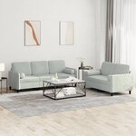 vidaXL Ensemble de canapés 2 Pièces avec coussins gris clair velours