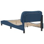 vidaXL Cadre de lit avec LED sans matelas Hvar bleu 90x200 cm tissu