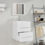 vidaXL Meuble lavabo avec bassin intégré Blanc Bois d'ingénierie