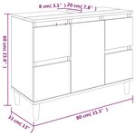 vidaXL Meuble d'évier chêne marron 80x33x60 cm bois d'ingénierie