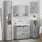 vidaXL Ensemble de mobilier de salle de bain 5 Pièces Sonoma gris