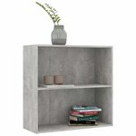 vidaXL Bibliothèque à 2 niveaux gris béton bois d'ingénierie