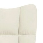 vidaXL Chaise de relaxation avec tabouret Blanc crème Velours