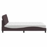 vidaXL Lit avec matelas marron foncé 140x190 cm tissu