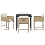 vidaXL Ensemble de salle à manger pour jardin 5 Pièces Beige Poly rotin