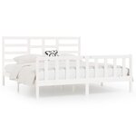 vidaXL Cadre de lit sans matelas blanc 200x200 cm bois massif de pin