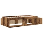 vidaXL Cadre de lit avec rangement Bois ancien 234 x 103 x 53.5 cm