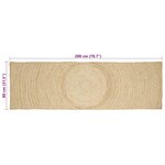 vidaXL Tapis Naturel et Blanc 80 x 200 cm Jute