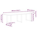 vidaXL Table à manger marron clair bois de chêne massif rectangulaire
