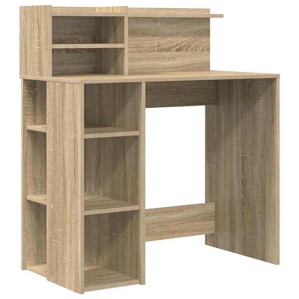 vidaXL Bureau avec rangement Chêne sonoma 90 x 48 x 101 5 cm