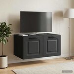 vidaXL Meuble TV mural Noir 59 5 x 41 x 30 cm Bois d'ingénierie