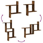 vidaXL Étagères murales 2 Pièces chêne fumé 50x12x50 cm Bois d'ingénierie