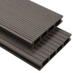 vidaXL Panneaux de terrasse creux WPC 26 m² 2 2 m Marron foncé