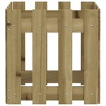 vidaXL Jardinière avec design de clôture 40x40x40 cm pin imprégné