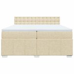 vidaXL Sommier à lattes de lit avec matelas Crème 200x200 cm Tissu