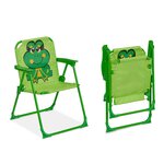 Salon de jardin enfant pliable table chaises parasol 49 5 x 49 5 cm en fer vert 13_0007801
