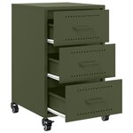 vidaXL Table de chevet vert olive 36x39x59 cm acier