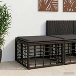 vidaXL Pouf de Jardin Noir polyrotin
