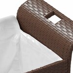 vidaXL Banc de jardin avec coussin marron 116x46x57 cm résine tressée