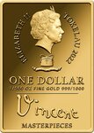 Pièce de monnaie en Or 1 Dollar g 0.062 (1/500 oz) Millésime 2022 Vincent Masterpieces STARRY NIGHT