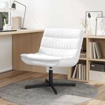 vidaXL Chaise pivotante Blanc 63 x 75 x 76 cm Faux cuir