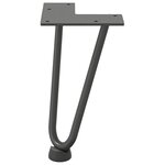 vidaXL Pieds en épingle à cheveux pour table basse 4 pièces Anthracite 20 cm Acier massif
