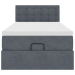 vidaXL Cadre de lit ottoman et matelas gris foncé 90x200 cm velours