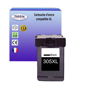 T3azur - cartouche d'encre compatible remplace hp 305 305xl noire pour  hp envy pro 6455e 6458 6458e 6475 6475e