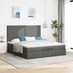 VidaXL Cadre de lit ottoman avec matelas gris foncé 200x200cm tissu