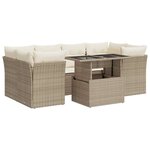 vidaXL Salon de jardin avec coussins 7 Pièces beige résine tressée