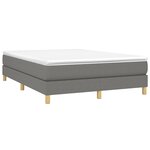 vidaXL Sommier à lattes de lit avec matelas Gris foncé 140x200cm Tissu