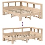 vidaXL Lit bibliothèque sans matelas 120x190 cm bois de pin massif