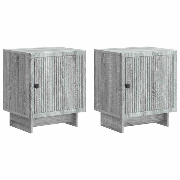 vidaXL Cabinet de chevet 2 pc Sonoma gris 43 x 34 5 x 50 cm