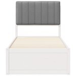 vidaXL Cadre de lit avec tête de lit rembourrée Gris clair 75 x 190 cm