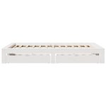 vidaXL Cadre de lit sans matelas blanc 135x190 cm bois de pin massif
