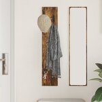 vidaXL Porte-manteau mural avec stockage Chêne fumé 20 x 1.5 x 100 cm