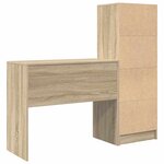 vidaXL Bureau avec tiroir avec étagère 2 Pièces Chêne Sonoma