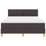 vidaXL Lit box spring avec matelas et LED Marron foncé 160x200 cm Tissu