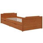 vidaXL Cadre de lit sans matelas Marron miel Bois pin massif 90x200 cm