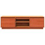 vidaXL Meuble TV cire marron 140x35x40 cm bois pin massif