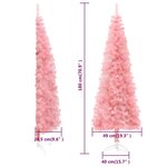 vidaXL Demi sapin de Noël artificiel mince avec support Rose 180 cm