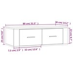 vidaXL Armoire TV suspendue Chêne marron 80x36x25 cm Bois d'ingénierie