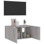 vidaXL Meuble TV mural avec lumières LED sonoma gris 60x35x31 cm