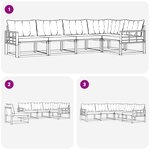 vidaXL Ensemble de canapés d'extérieur 5 pc Naturel et Beige