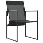 vidaXL Set de 4 fauteuils de jardin noirs avec coussins