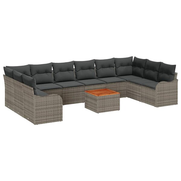 vidaXL Ensemble de canapé de jardin 10 Pièces Gris