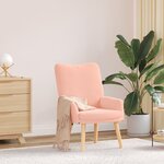 vidaXL fauteuil relaxant en tissu en laine bouclée rose